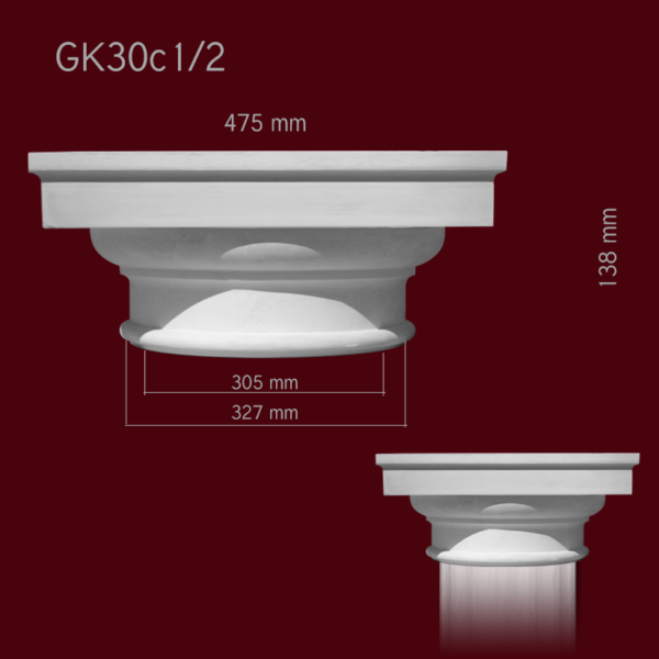 Głowica dorycka kolumny GK30c 1/2 - master corgips